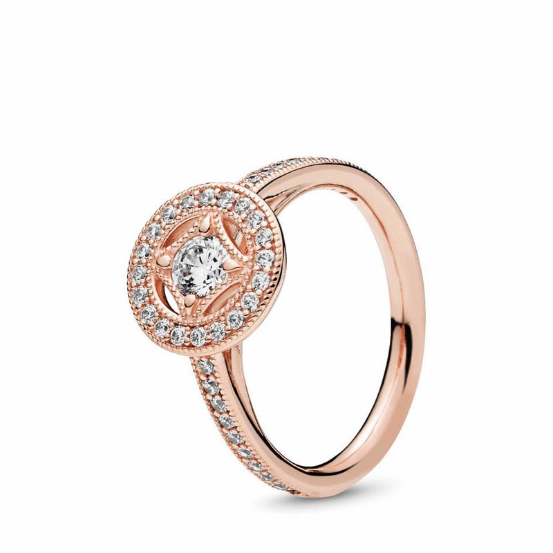 Pandora Rose™ Vintage Allure Promise Ring Ireland - Pandora Rose/Cubic Zirconia - 721960KPU